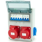 RozdzielnIca budowlana 32A/5 + 16A/5 + 2*GS 230V + zabezpieczenia, obudowa naścienna, E901308018