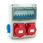 RozdzielnIca budowlana 32A/5 + 16A/5 + 2*GS 230V + zabezpieczenia, obudowa naścienna, E901308018