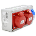 Rozdzielnia budowlana 2*16A/5P + 1*GS 230V, obudowa naścienna, ELS Elektrotechnika, N120