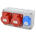 Rozdzielnia budowlana 2*16A/5P + 1*GS 230V, obudowa naścienna, ELS Elektrotechnika, N120