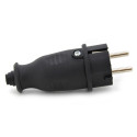 Wtyczka gumowa hermetyczna 230V IP44 16A uni-schuko prosta, kolor czarny, KEF-EF