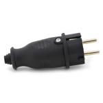 Wtyczka gumowa hermetyczna 230V IP44 16A uni-schuko prosta, kolor czarny, KEF-EF