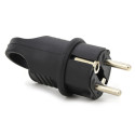 Wtyczka kątowa gumowa hermetyczna 230V IP 44 16A uni-schuko z uchwytem, kolor czarny, KEFLK-EF